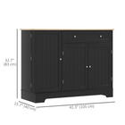 HOMCOM - Buffet moderne avec plateau effet bois et étagères de rangement multiples - noir-Conception anti-basculement pour garantir sécurité et stabilité 