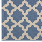 Modway - Cerelia Treillis marocains intérieurs et extérieurs Tapis de 5 pi l x 8 pi L - Bleu et beige-Polypropylène 100% doux
