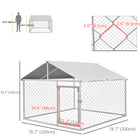 PawHut - Chenil pour chiens couvert 6,6 pi L x 6,6 pi l x 4,9 pi H pour petits et moyens chiens-Acier galvanisé robuste 