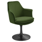 Modway - Lippa Salle à manger pivotante Performance Velvet Fauteuil - Vert mousse noire-Sellerie en velours Performance résistante aux taches