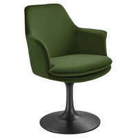 Modway - Lippa Salle à manger pivotante Performance Velvet Fauteuil - Vert mousse noire-Sellerie en velours Performance résistante aux taches