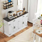 HOMCOM - Buffet de style ferme 55,1 po L - armoire de rangement - blanc-Deux tiroirs et deux armoires gardent le dessus propre et bien rangé 