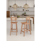 Manhattan Comfort - Versailles tabouret de comptoir industry chic 15,75" - nature-Canne fine naturelle fabriquée à partir de rotin de bois authentique