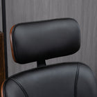 HOMCOM - Fauteuil de bureau avec repose-tête amovible et roulettes - noir-Le bois de peuplier et le revêtement en cuir PU, en plus d’être élégants, sont faciles à entretenir