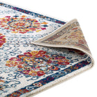 Modway - Entourage Treillis marocain floraux vieillis Kensie Tapis de comédie 8 pi l x 10 pi L - Ivoire Bleu Rouge Orange Jaune-8
