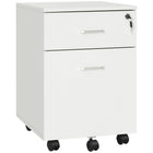 Vinsetto - Classeur mobile à 2 tiroirs verrouillables avec roulettes - blanc-2 tiroirs pour ranger vos fournitures de bureau 
