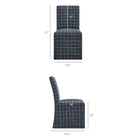 Modway - Aster Mélange lin et coton Chaises de salle à manger à housse Ensemble de 2 - Denim motif à carreaux fenêtre-Conception Parsons à couvert de bâton