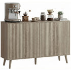 HOMCOM - Buffet 47,2 po L avec rangement - gris clair-Deux armoires avec étagères réglables sur trois niveaux pour un rangement flexible et spacieux 
