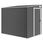 Outsunny - Abri de rangement extérieur adossé 5 pi x 7 pi avec kit de fondation-Fonctionne comme abri à vélos en métal, abri à outils, abri pour générateur ou espace de rangement pour tondeuse à gazon  
