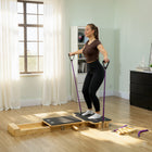 Soozier - Appareil de Pilates réformateur portatif pour gym à domicile-Équipé de bandes de résistance réglables et de 8 trous pour une intensité d'entraînement personnalisée