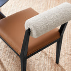 Modway - Kai Boucle et cuir végan Chaise à manger - Noir Tan Perle-Épingles de pied non marquées