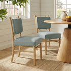 Modway - Mauden Mélange de lin Fauteuil d’appoint de salle à manger Ensemble de 2 - Pomme épissée-Coussin de dossier amovible