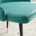 Modway - Adorn Touffe Performance Velvet Fauteuil d’appoint de salle à manger - Sarcelle-Jambes noires effilées