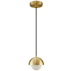 Modway - Eclipse Globe Lumière suspendue - Laitons-Câble suspendu en tissu ajustable