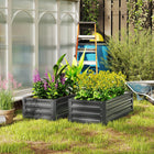 Outsunny - Ensemble de 2 bacs de jardin surélevés - 3,6 pi L x 1,6 pi l x 1 pi H - gris clair - Paquet de 2-Fond ouvert pour un contact direct avec le sol. Pas d'accumulation d'eau au fond 