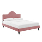 Modway - Soleil Performance Velvet Lit King, Rose poussiéreuse-Velours de performance résistant aux taches