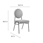 Modway - Craft Tissu rembourré Fauteuils d’accompagnement à manger Ensemble de 2 - Noir Gris clair-Rembourrage en tissu polyester