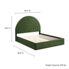 Modway - Solana Arqué Performance Velvet Lit plateforme Queen, Vert mousse-8