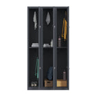 Ceha - Casier NH Series batterie de 3, 2 niveaux avec aérations avant à trous, gris graphite-Solutions de rangement flexibles pour s'adapter à votre espace