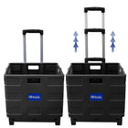 BAZIC Products - Chariot pliant sur roues avec couvercle, 16 po x 18 po x 15 po, Noir/Gris-Pneus durables