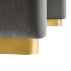 Modway - Koda Performance Velvet Ottoman de la cascade - Brass Storm Grey-9