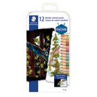 Staedtler - Crayons de couleurs metallisees, couleurs assorties, paquet de 12-À utiliser seul ou pour ajouter des accents metalliques à des oeuvres realisees avec d'autres mediums