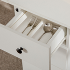 HOMCOM - Table à manger pliante à abattants sur roulettes avec tiroirs et armoire de rangement pour 4-6 personnes - blanc-Matériau : Panneau de particules 