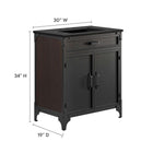 Modway - Steamforge 30" Vanette de salle de bain - Noir noir-Charnières pivotantes