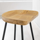 Modway - Concord Dos sans dos Tabourets de comptoir - Chêne - Ensemble de 2-Pieds métalliques revêtus de poudre
