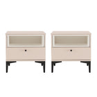Manhattan Comfort - Lot de 2 tables de chevet modernes Amara 39,4" - Rose pâle et blanc-Table de nuit moderne pour chambre et salon lot de 2
