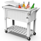Permasteel - Glacière de patio style mobilier 80 pintes avec séparateur - blanche-Fonctions supplémentaires : ouvre-bouteilles et récupérateur de capsules