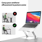 ShoppingAll - Support Élévateur Pour Ordinateurs Portables Et Tablettes Jusqu’à 17,3 Pouces – SA-LS7-SILVER (Paquet De 5)-Conception Favorisant le Refroidissement – Structure ouverte pour une meilleure ventilation et éviter la surchauffe.