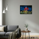 Nick Suzuki Canadiens Skyline - Toile encadree - 31" x 22"-Prêt à accrocher - livré entièrement assemblé