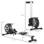 Soozier - Rameur magnétique-Moniteur LCD pouvant enregistrer votre temps d’exercice, la distance, les calories, le cœur et la fréquence cardiaque 