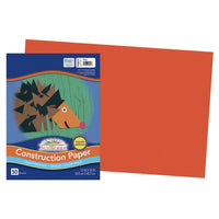 Prang - Papier construction, orange, 12 po x 18 po, 50 feuilles-Papier de construction épais en bois de pâte mécanique