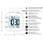 Marathon - Réveil compact Cl030058gg avec température et date, 3 x 3 x 1 po, gris graphite-Quartz (fonctionnement à pile)