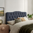 Modway - Annabel Mélange de lin premium Tête de lit complète, Denim-Cadre en mélange de bois