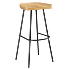 Modway - Concord Dos sans dos Tabourets de bar - Chêne - Ensemble de 2-Glissades de pied ajustables sans marquage