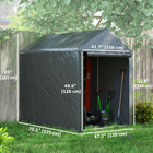 Outsunny - Tente de hangar de stockage extérieur 4x6 pi pour outils de jardin-Le cadre en acier galvanisé résiste à l'eau et à la déformation 