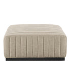Modway - Conjure Chenal Touffé Tissu rembourré Ottoman - Noir beige-Tissu d’ameublement