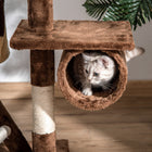 PawHut - Arbre à chat géant 94 po-102 po, tour haute jusqu’au plafond, marron-Couleur : Marron et beige 