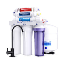 iSpring - Système d'osmose inverse sous évier iSpring RCC7AK certifié NSF, 75 GPD, 6 étapes, avec robinet noir-Certification NSF/ANSI 58 garantissant une élimination efficace des contaminants