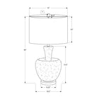 Monarch Specialties - Luminaire - 26 po H Lampe De Table - Verre Rose Poussiéreux - Abat-Jour Ivoire / Crème - Contemporain-Contrôlez sans effort votre éclairage grâce à l'interrupteur à bouton rotatif facile à utiliser, qui fonctionne avec une ampoule standard de 100 W (non incluse), qu'elle soit placée sur une table de bout ou d'appoint, sur une console ou sur une table de nuit