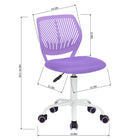 Chaise de Bureau pour Adolescent Homy Casa – Violet-Dimensions (po) : 15,75 x 17,25 x 29,5 à 34,5