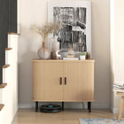 HOMCOM - Buffet nordique 35,4 po L avec rangement - chêne-Deux compartiments offrent un grand espace de rangement derrière les portes 