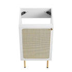 Modway - Chaucer 18" Armoire de toilette de salle de bain (lavabo non inclus) - Blanc-Stratifié à grain de bois