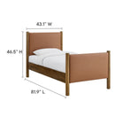 Modway - Maven Taille jumelle Cuir végétalien rembourré Lit de plateforme, Noyer Tan-8
