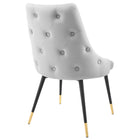 Modway - Adorn Performance Velvet Fauteuil d’appoint de salle à manger Ensemble de 2 - Gris clair-Rembourrage en mousse dense