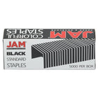 JAM Paper - Agrafes colourées - format standard - noir de jais - Paquet de 5000-Taille : Standard (0,5 x 0,25 pouces) | 1/2 pouce de large et 1/4 pouce de long