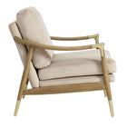 Modway - Langford Performance Velvet Fauteuil d’accent - Noyer d’amande-Cadre en bois massif séché au four